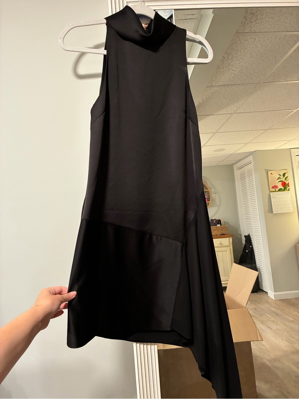 camilla & marc Black Sleeveless High-Neck Asymmetric Hem Dress